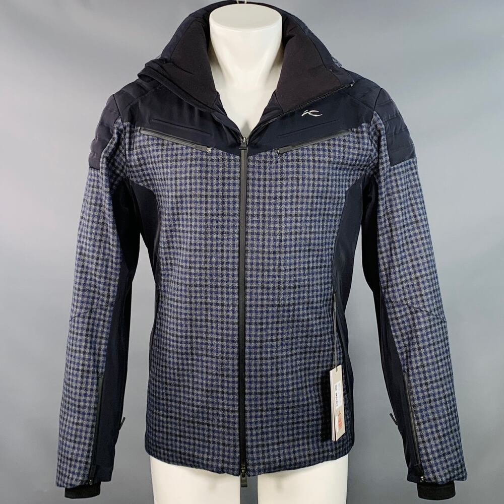 KJUS Size M Formula SE Black Grey Navy Plaid Polyamide Blend Ski Jacket